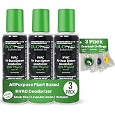 Duct Aid HVAC Air Deodorizer &amp; Mold Treatment Fogger 3-Pack with 3 Scented O-Ring Pads | Air Duct Freshener for HVAC &amp; AC Vents | Plant-Based Thymol Fogger for Home, Car &amp; Commercial Spaces
