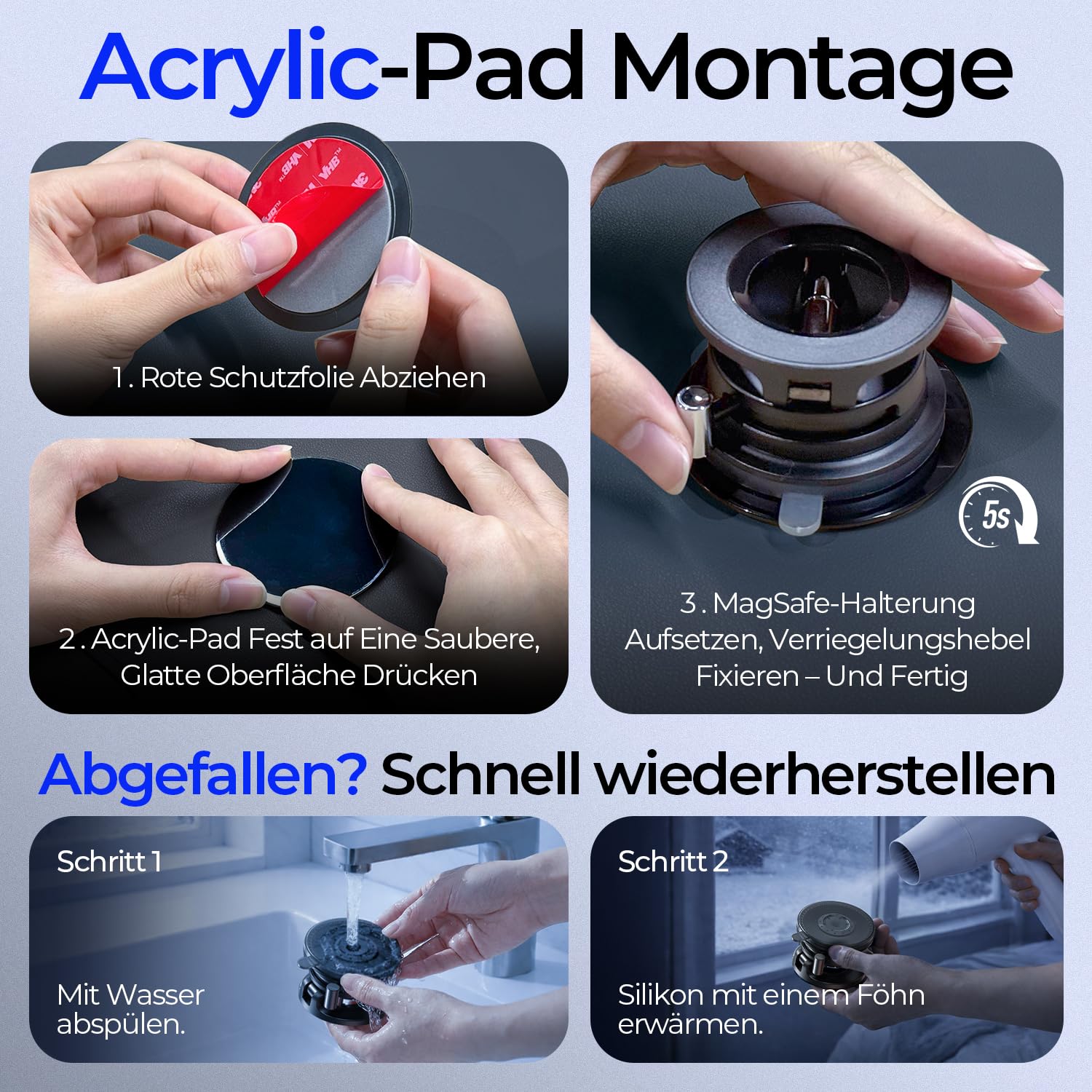 LISEN Vakuum Handyhalterung Auto Magnet - 2026 für Magsafe Autohalterung Saugnapf Handyhalterung Auto Magsafe, Magnetische Handy Halterung Auto Magnethalterung für iPhone 17 Pro Max Air 16 15 14 13 12 9