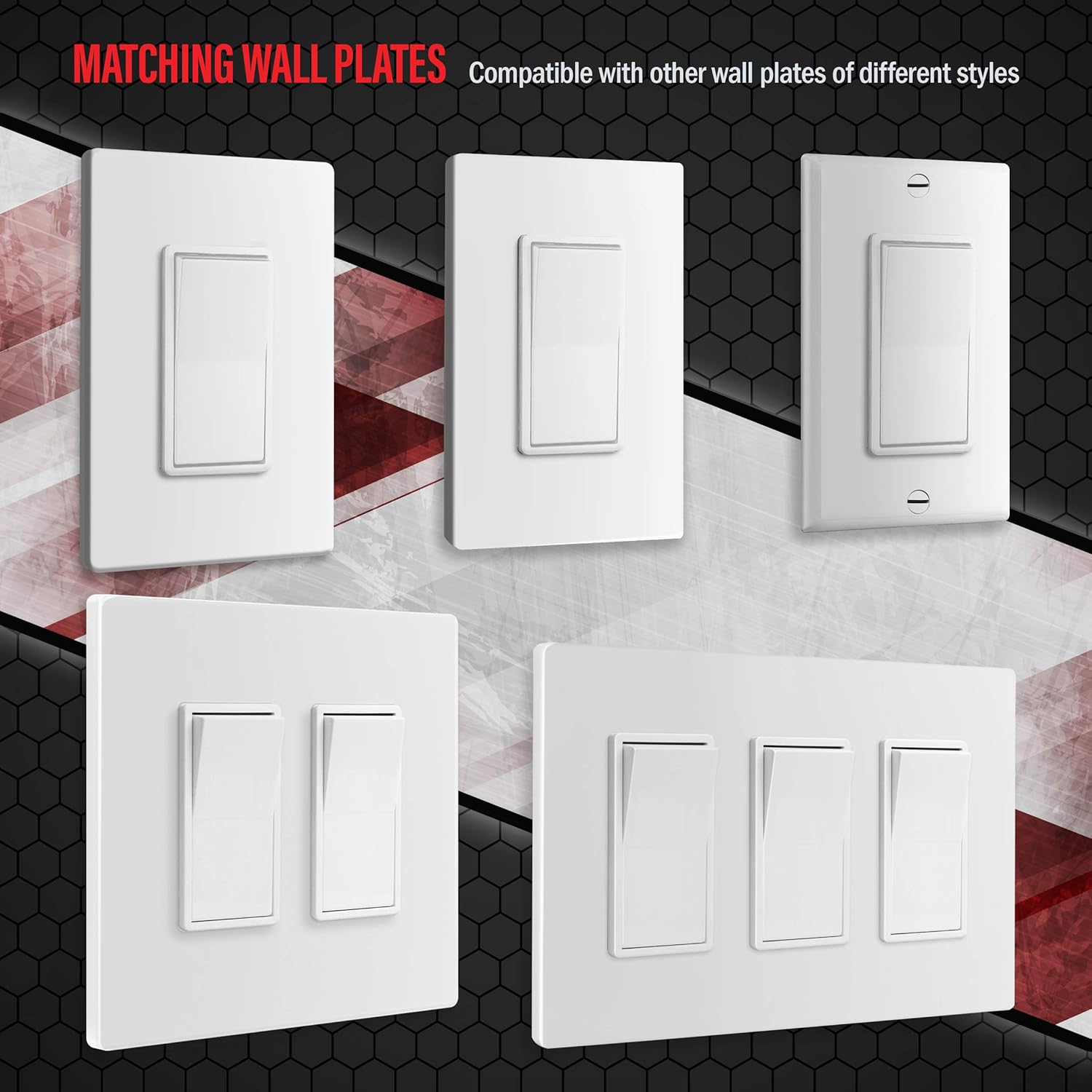 ENERLITES Decorator Paddle Rocker Light Switch, Single Pole, 3 Wire, Grounding Screw, Residential Grade, 15A 120V/277V, UL Listed, 91150-W-10PCS, White (10 Pack): Industrial & Scientific