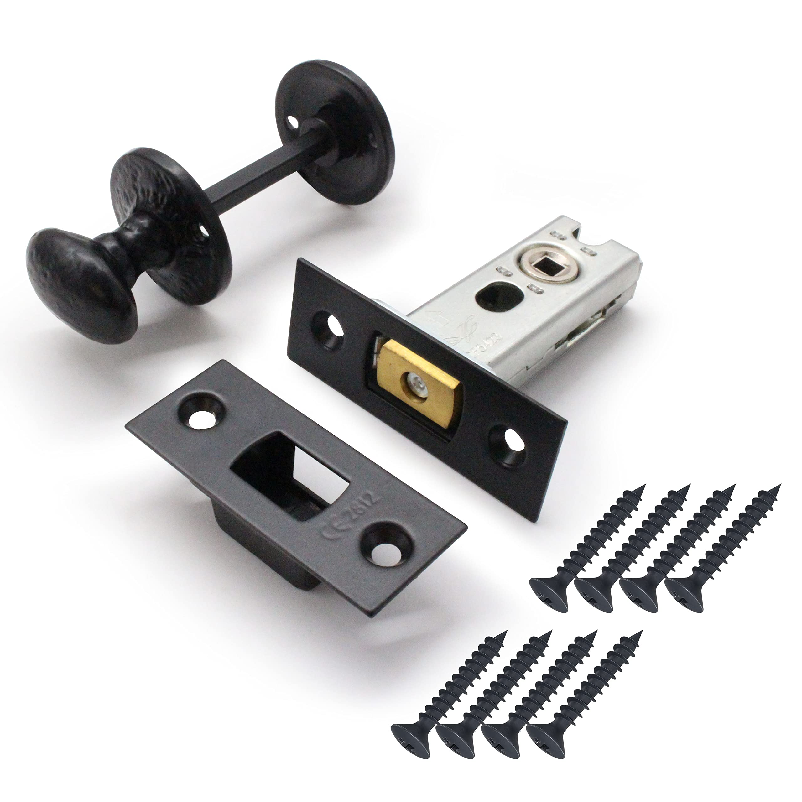 EAI Bathroom Tubular Deadbolt Set | 101mm Case | Matt Black