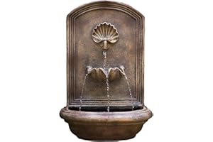 HARMONY FOUNTAINS The Napoli Outdoor Wall Fountain - Florentine Stone Finish - Water Feature for Garden, Patio and Landscape Enhancement