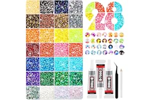 28 Colors Resin Jelly Rhinestone Bedazzling Kit, 3mm 30,000 Decorative Rhinestones for Bedazzling with 3 B7000 Glue Adhesives