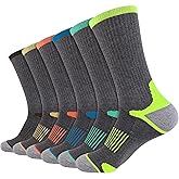 Mens Athletic Crew Socks for Men Cushion Casual Sports Workout Sock 6 Pack