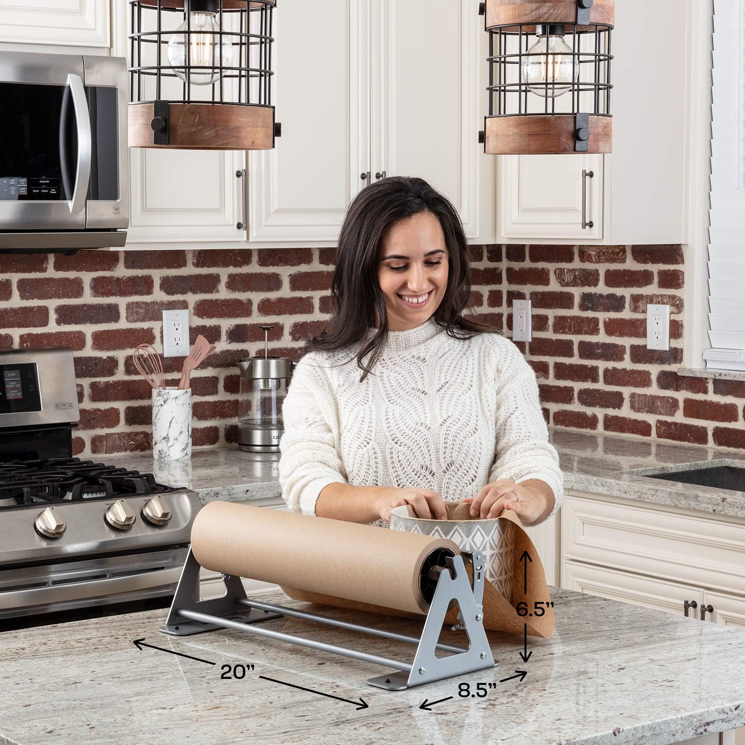 Butcher Paper Dispenser - 18 Inches Butcher Paper Cutter and Paper Roll Dispenser and Cutter - Kraft Paper Dispenser, Wrapping Paper Cutting Tool, Craft Paper Cutter : Office Products