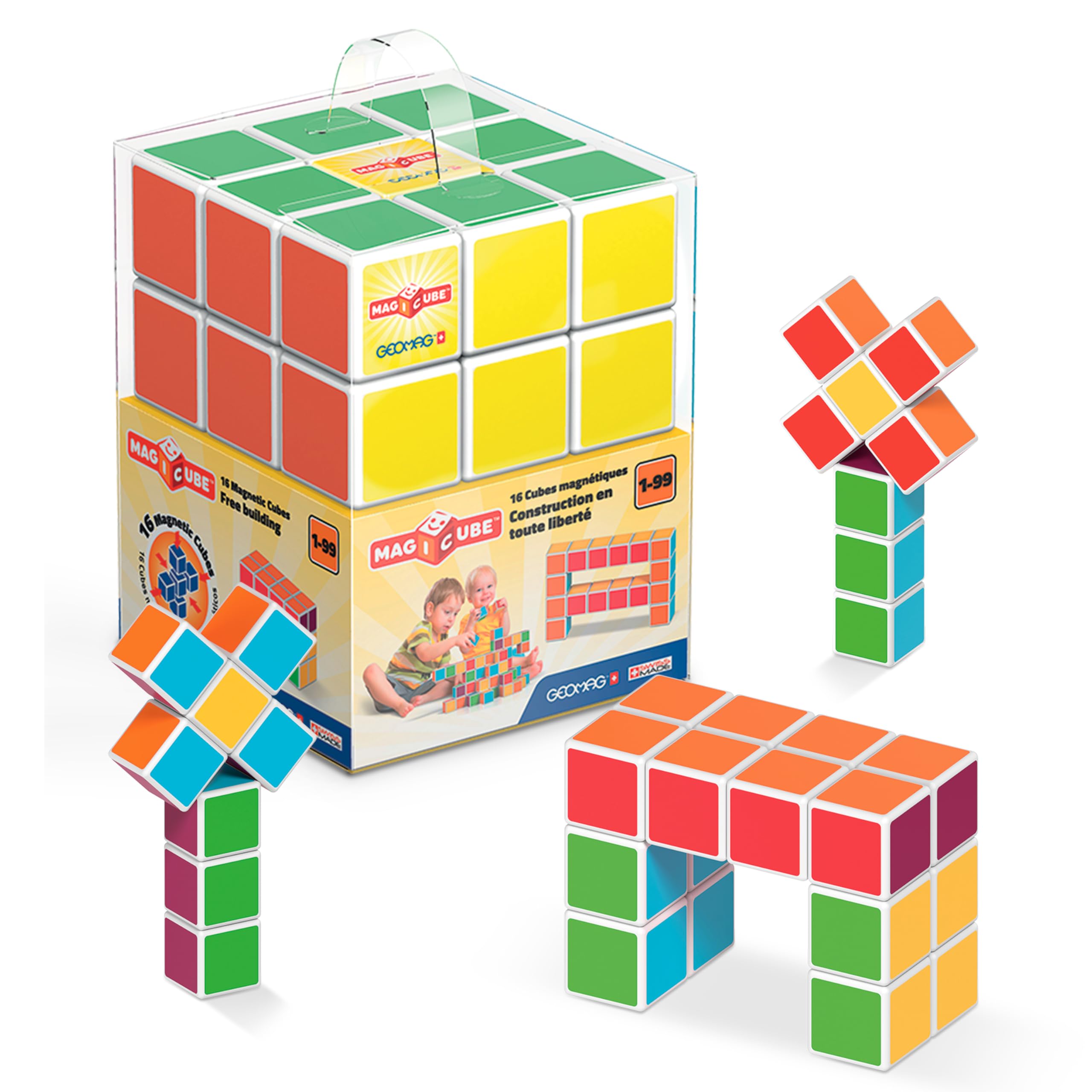 Geomag Magnetic Cube Free Building Magicube Building Set, 16 Cubes