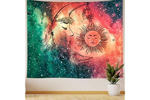 Nidoul Psychedelic Tapestry Wall Hanging, Boho Mandala Tapestry, Celestial Starry Sky Wall Tapestry, Wall Art Decoration for Bedroom Living Room Dorm, Window Curtain Picnic Mat