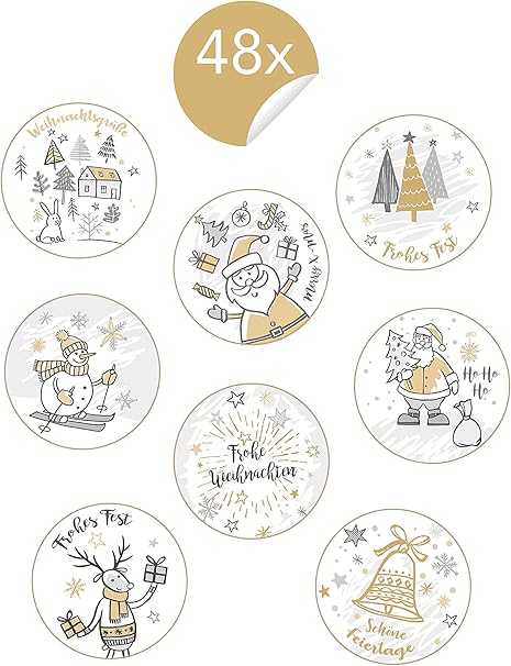 Regali Di Natale Bellissimi.Edition Seidel Bellissimi Adesivi Natalizi Rotondi 4 Cm Di Diametro Etichette Per Confezioni Regalo Regali Di Natale Sacchetti Di Carta 48 Stuck Set 1 Amazon It Cancelleria E Prodotti Per Ufficio