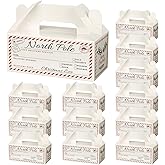 12 Pack Christmas Treat Boxes Christmas Gift Box for Candy Cookies Snacks Santa North Pole Mail Xmas Party Favor for Festival Holiday Gifts Night Before Xmas Decoration