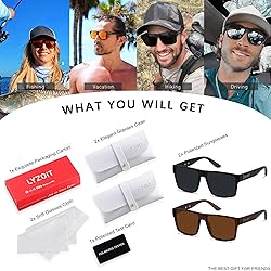 LYZOIT Square Sunglasses for Men Women Polarized
