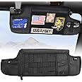 QMPARTS Upgraded Sun Visor Organizer Compatible with Wrangler JK 2010-2018, Passenger's Side Front Tactical Visor Storage Cover Molle Webbing Visor Storage Holder Pouch, Multi-Pocket Net Zipper