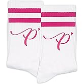Women's Hot Pink Striped Socks - Birthday Gift, Ladies