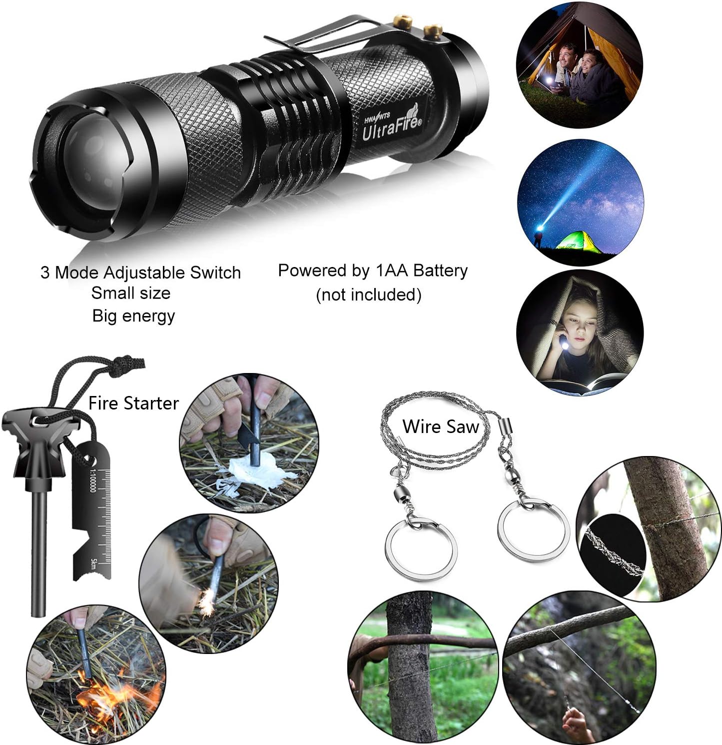 Survival gear and equipment, survival kit 30 in 1, Cool Camping Hiking Hunting Fishing gifts for men dad Husband Father boy Friend - - 