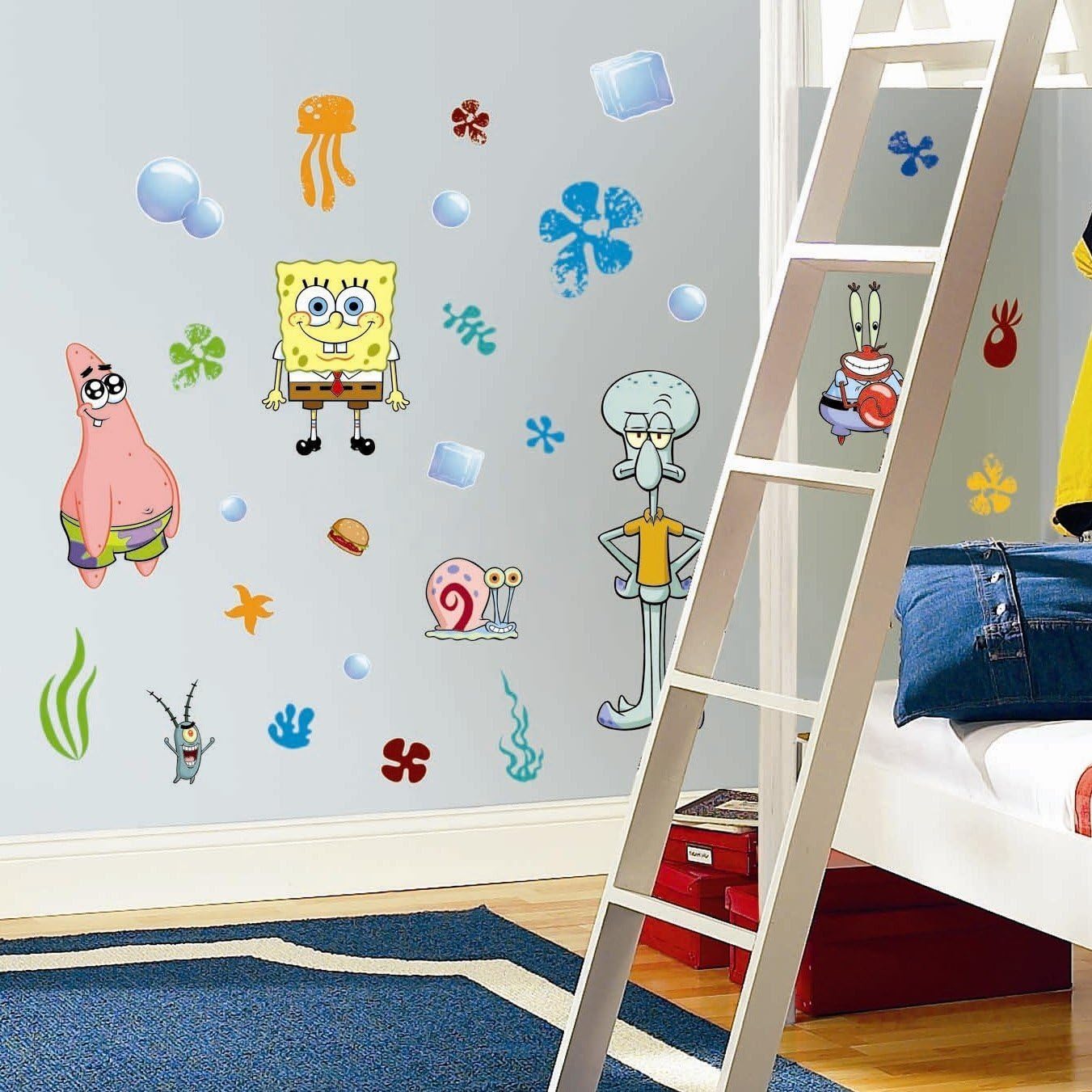 Amazon Com 30 Piece Nickelodeon Spongebob Squarepants Wall Decal
