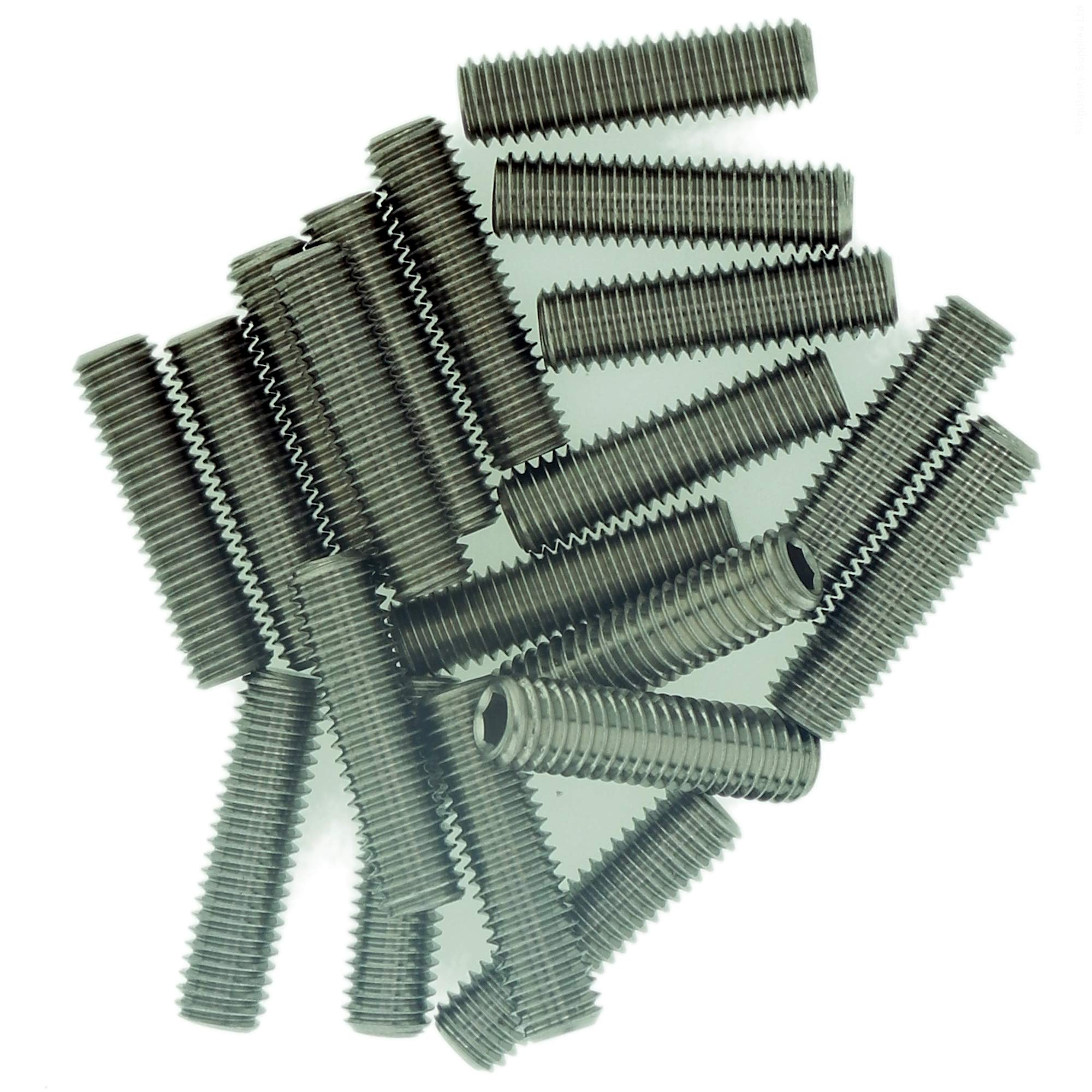 M8 (8mm x 25mm) Hex Socket Grub Screw (Flat Point) - Stainless Steel (A2) (Pack of 10)