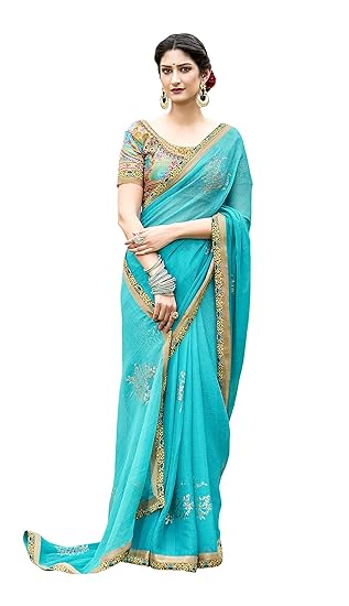 Women's Chiffon Saree With Blouse Piece