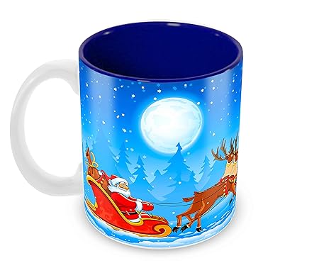 Tuelip Printed for Kids Merry Christmas and New Year Tea and Coffee Ceramic Mug 350 ml