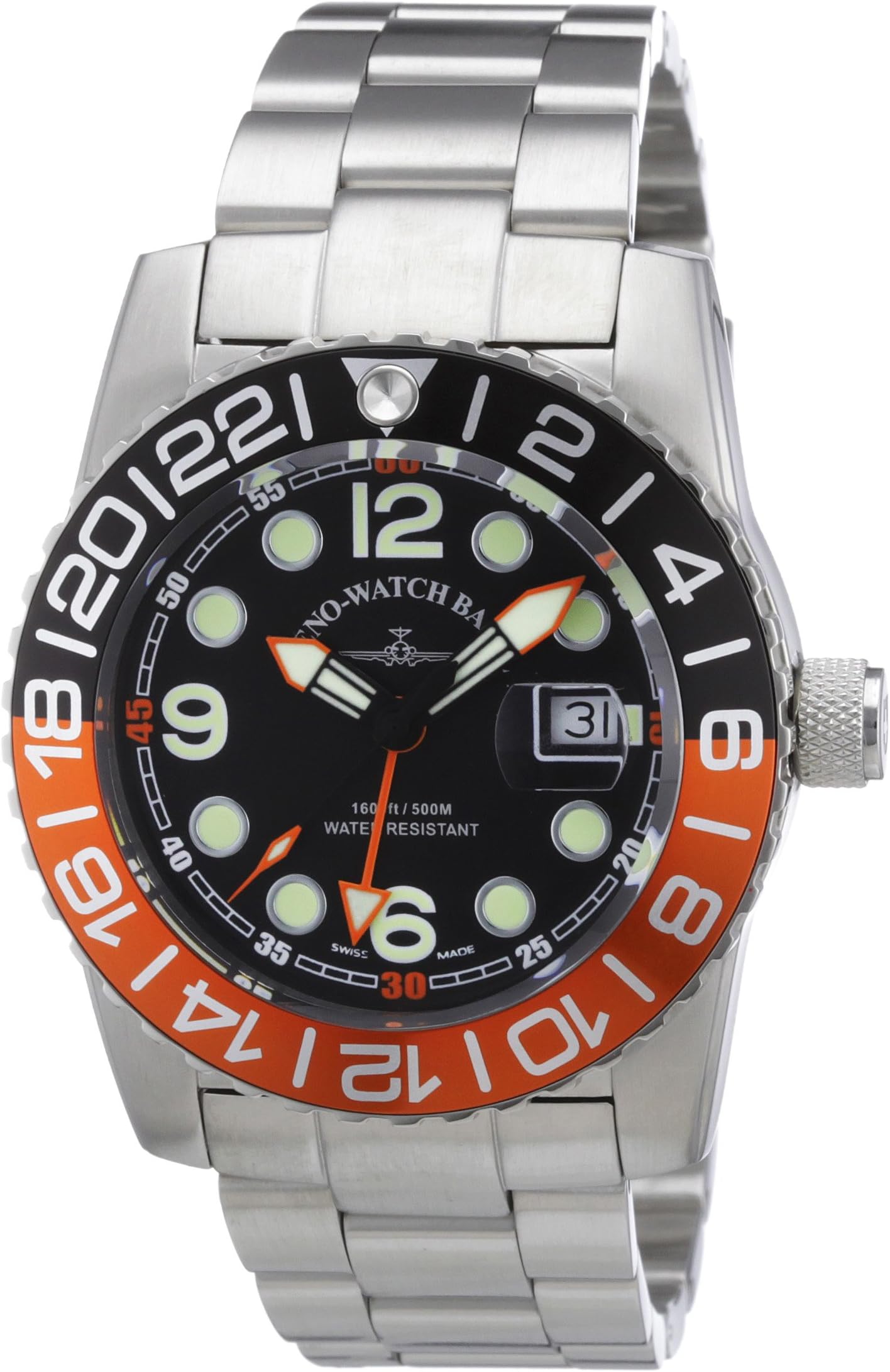 Men's Quartz Watch Quarz 6349Q-GMT-a1-5M with Metal Strap