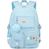 Spotted Tiger Girls Backpack Aesthetic Backpack for Teen Girl Cute School Bag Bookbag Anime School Backpacks for Girls (Blue)
