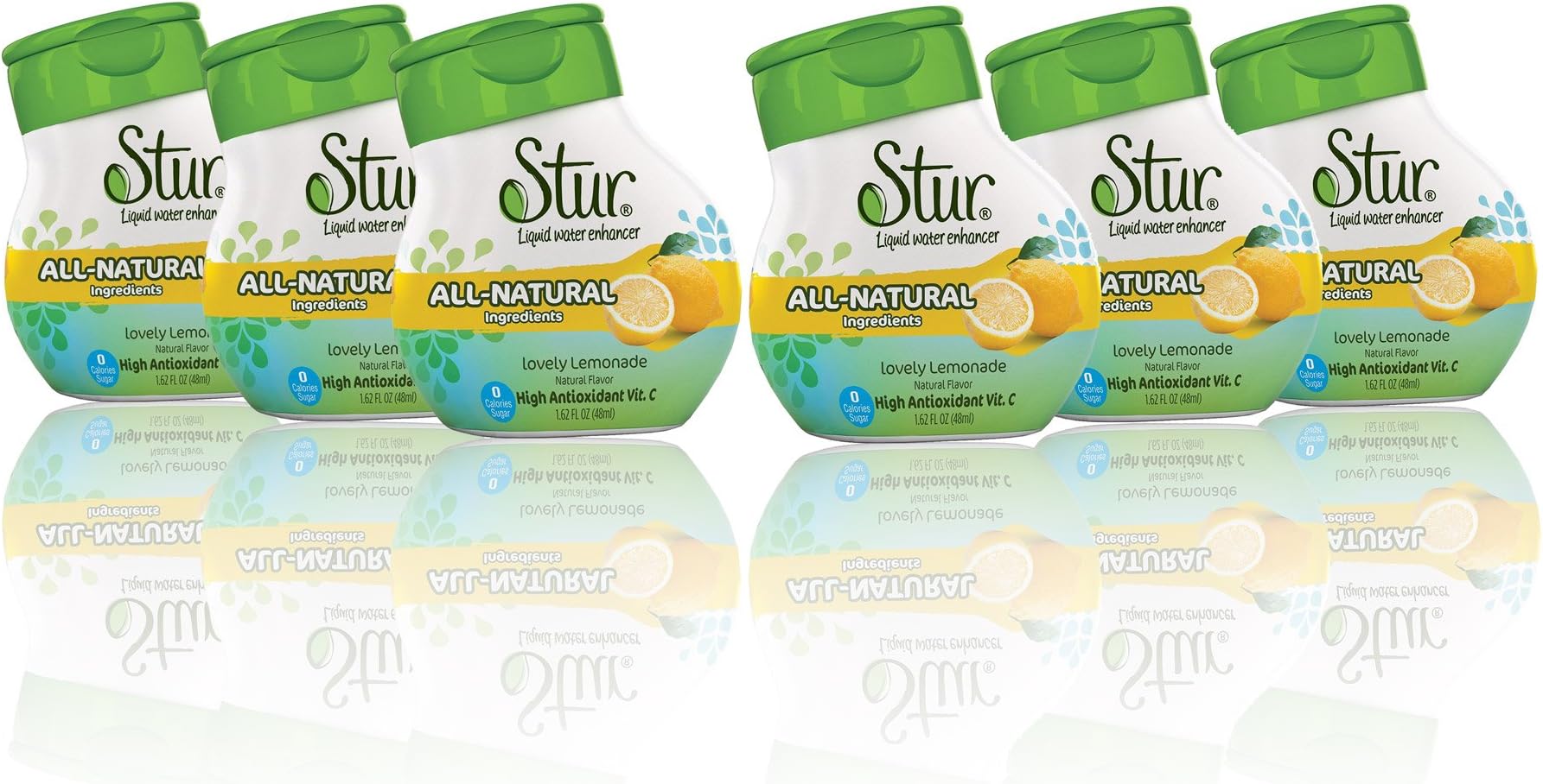 Stur Lovely Lemonade Liquid Water Enhancer (6 Pack) High in Vitamin C. Perfect with Still Water or Sodastream. Alternative Squash and Fruit Juice. No Sugar, no Calories. All Natural Stevia Sweetener.