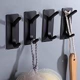 GlazieVault Black Coat Hooks 10 Pack Zinc Alloy Heavy Duty Wall Mounted Adhesive view 6