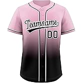 Custom Gradient Baseball Jersey Hip Hop Button Down Shirts Stitched Personalized Name Number for Men Women Youth