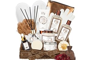 Mothers Day Gift Basket for Mom, Gifts for Women - Coconut Vanilla Bath and Body Basket Set for Mom, Spa Gift Basket for Wome