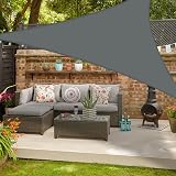 Yeahmart Triangle Sun Shade Sail 2x2x2m with Fixing Kit Grey Waterproof UV 98% view 6
