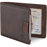 RFID Blocking Slim Money Clip Wallet – Leather Bifold Front Pocket Minimalist Mens Wallet with Money Clip for Men, Small Credit Card Holder Wallet - Travel Wallet with Gift Box