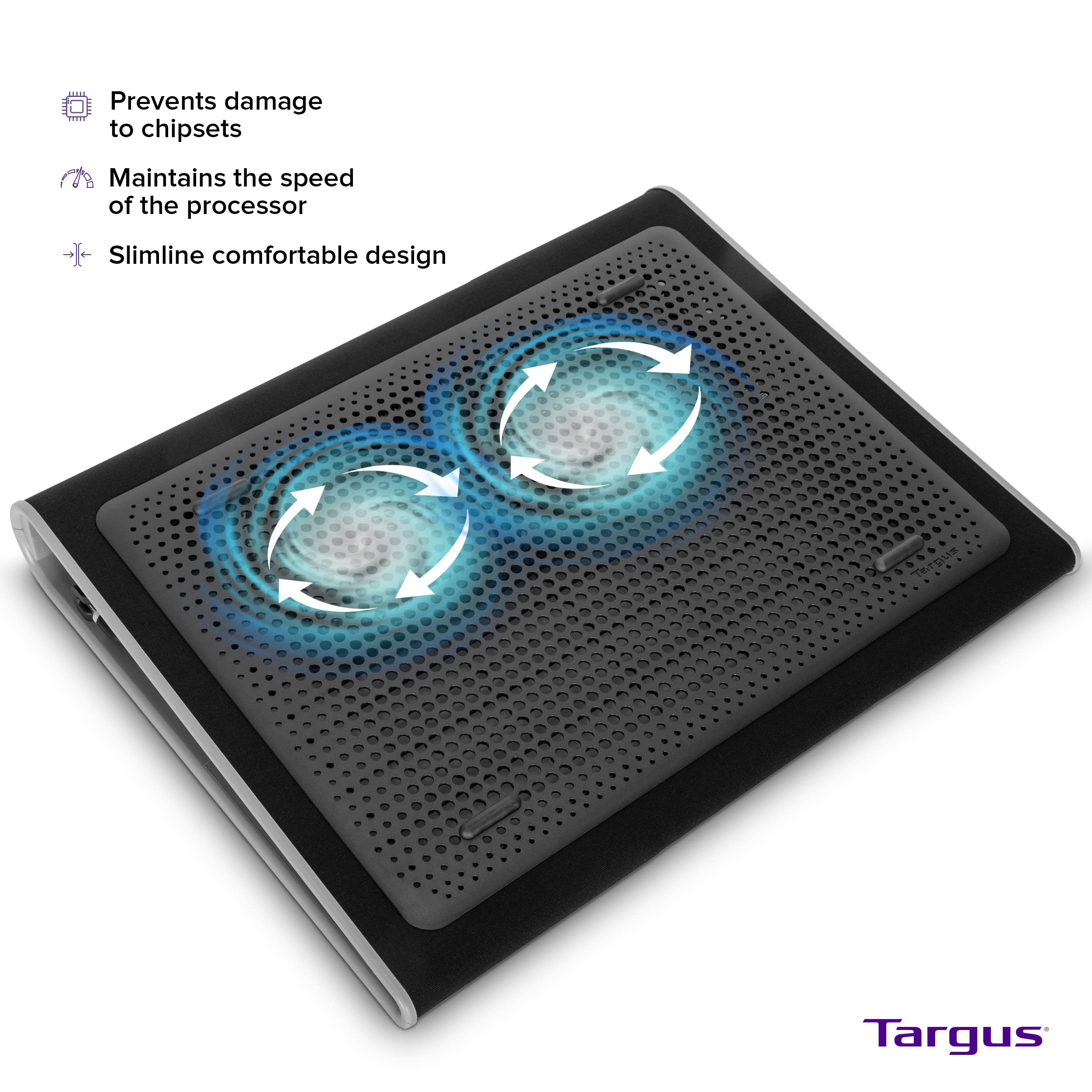 Targus 17 inch Dual Fan Lap Chill Mat Soft Neoprene Laptop Cooling