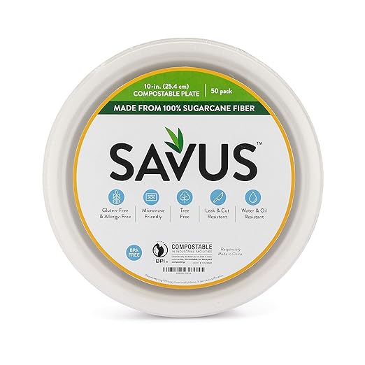 Savus platos desechables redondos de 10 pulgadas, 50 unidades ...