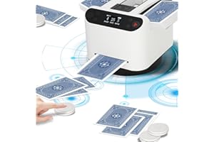 MAGAM Automatic Card Shuffler And Dealer Support 12 Players,4 Remote Controller, One Click Selection of Game or Customization,360°/180° Deal, Adjustable Dealer Distance,for Poker,UNO,Phase 10,Skip-Bo,Rummy