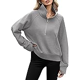 Missufeintl Women's Half Zip Fleece Sweatshirts Raglan Long Sleeve Pullover Oversized 2025 Fall Casual Outfits Clothes