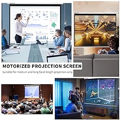 WASJOYE Motorised Projector Screen 100" - 4:3