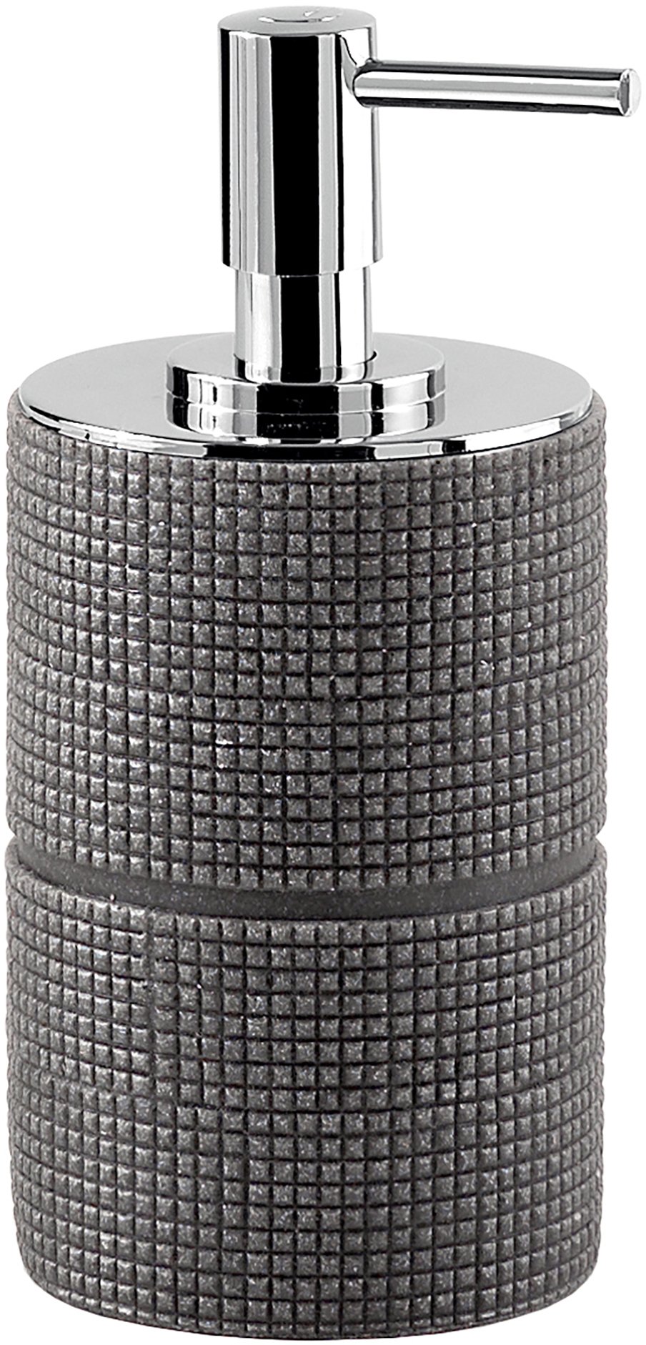 Gedy Petra Soap Dispenser, Resin, Grey, 7.5 x 7.5 x 15.8