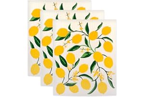 DII Swedish Dishcloths, 100% Natural Cellulose 7.75 x 6.75" Set of 4, Reusable, Dishwasher and Microwave Safe, Environmentall