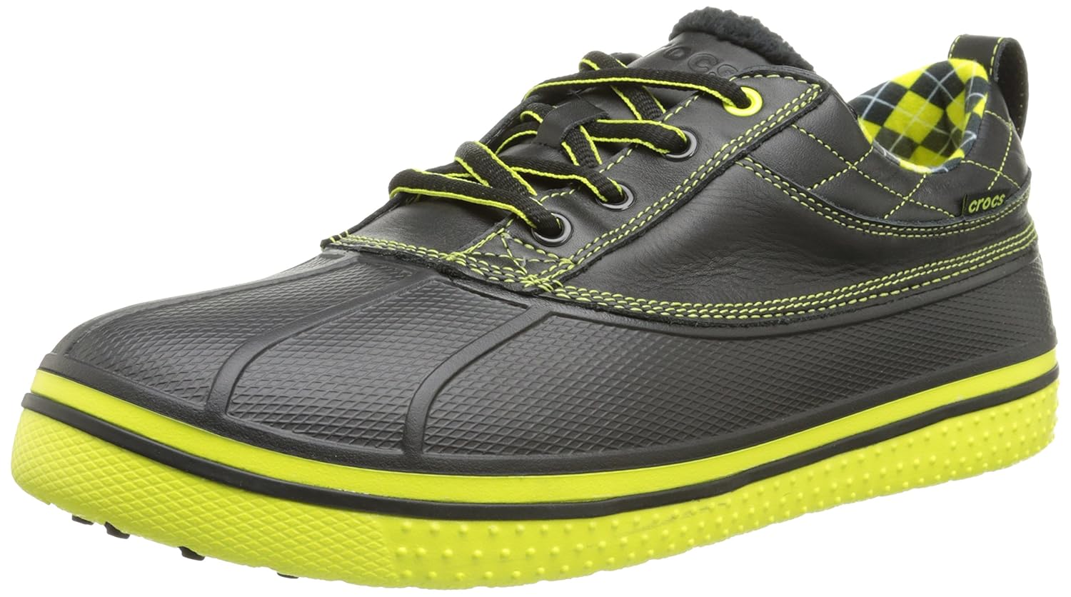 Crocs Men's 12942 AllCast Duck Golf Shoe,Black/Citrus,13 M US Amazon
