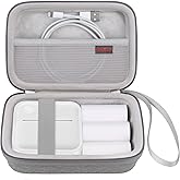 Elonbo Carrying Case for INVISEN/Miouca Label Maker Machine, Portable Mini Bluetooth Thermal Label Printer Storage Holder, Handheld Sticker Maker Printer Travel Bag, Pocket Fits Paper Tape, Grey