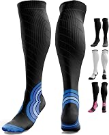 aZengear Compression Socks Women Men 20-30 mmHg Knee-High Seamless Toe Black