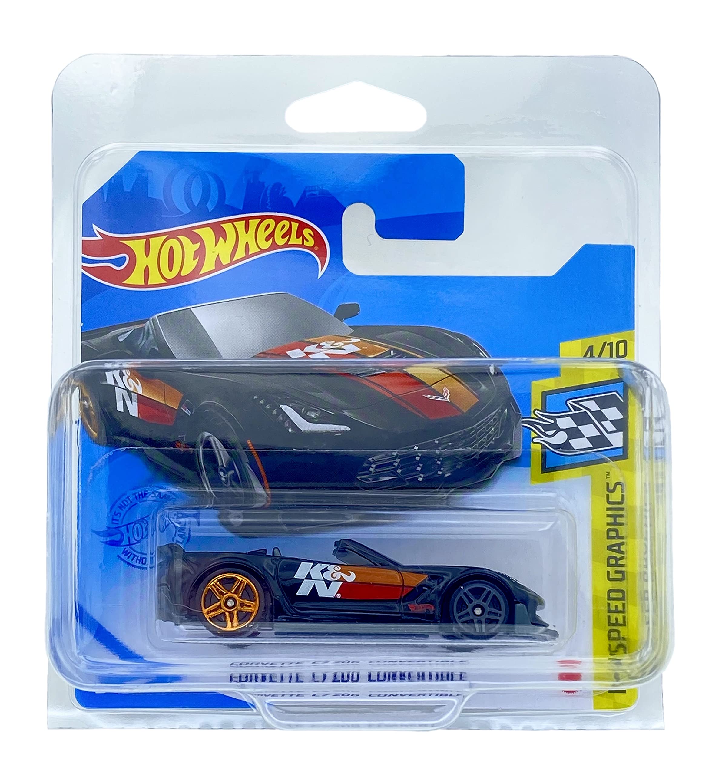 Hot Wheels Corvette C7 Z06 Convertible (Black - K&N) 4/10 HW Speed Graphics 2021 - 114/250 (Short Card) GRY41 *** COMES IN A KLAS CAR KEEPER PROTECTIVE COLLECTORS CASE ***