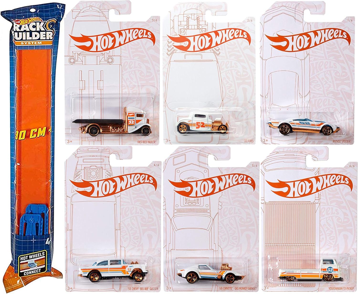 2020 hot wheels 52nd anniversary pearl & chrome series complete set of 6 diecast cars