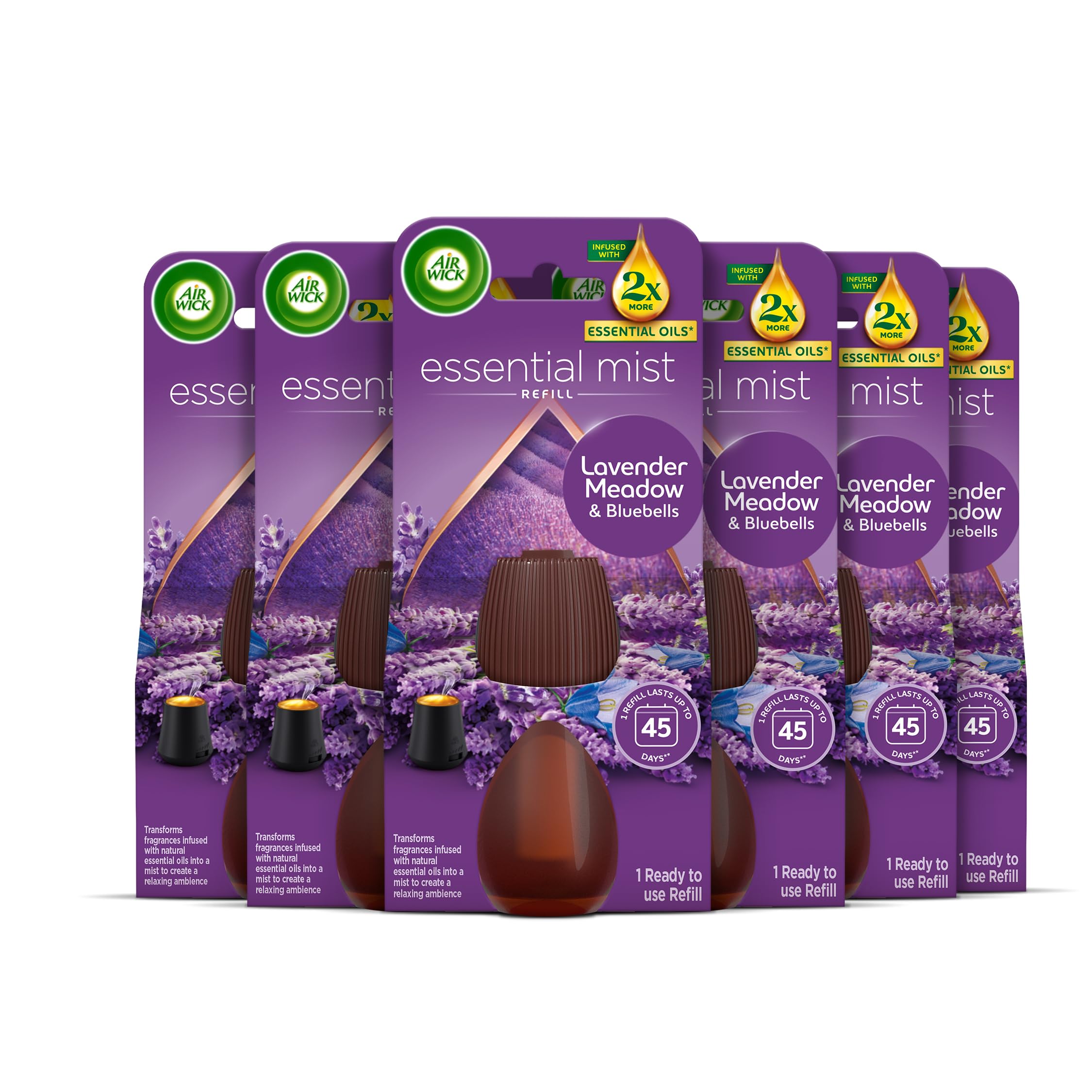 Air Wick |Relaxing Lavender |Essential Mist Refill|20ml | Pack of 6| Lasts up to 270 days