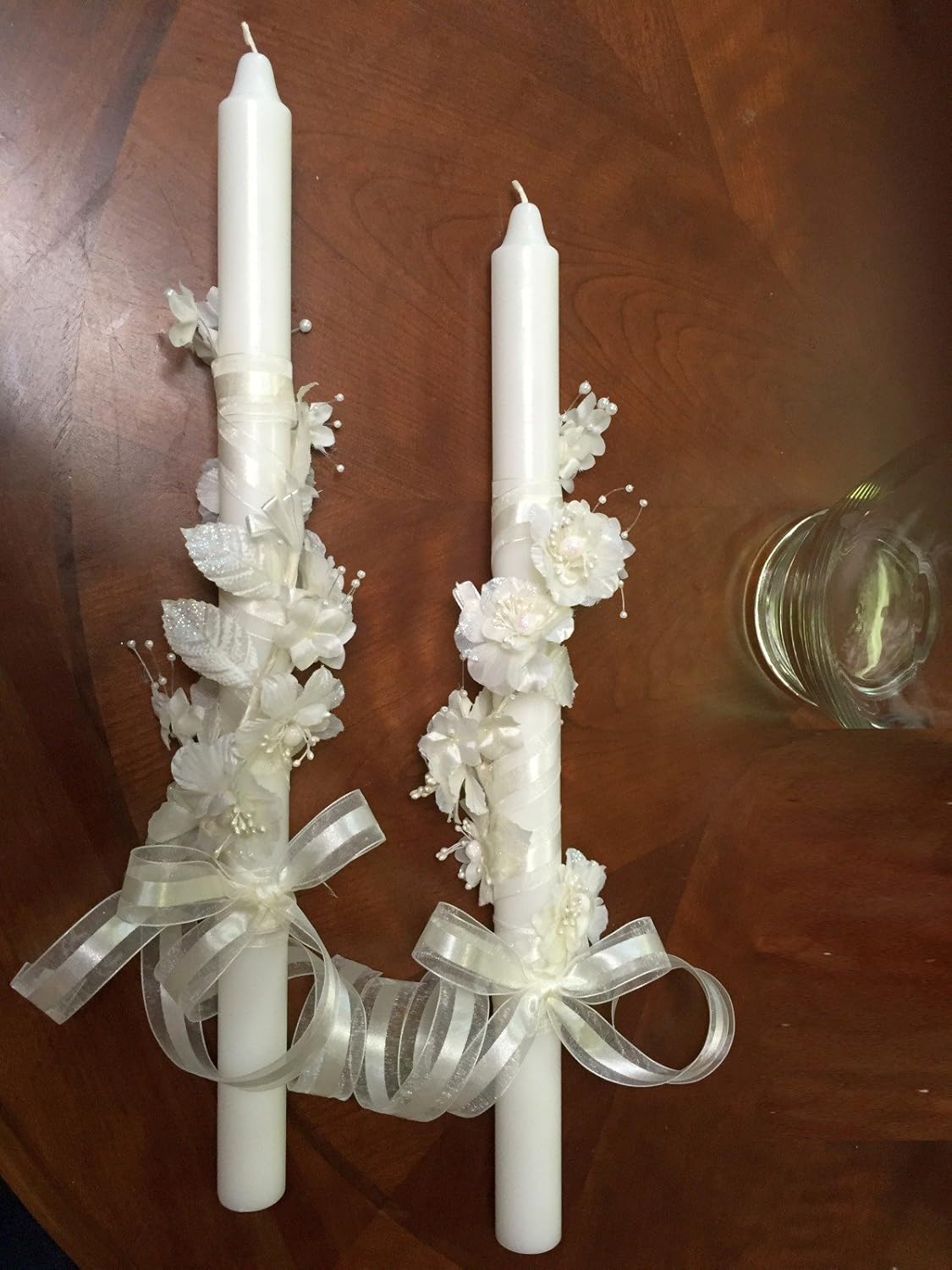 Greek Candles Religious Wedding Lambathes or Lambades Candles Set of 2