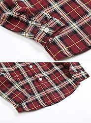 SANGTREE Boys Long Sleeves Flannel Plaid Button