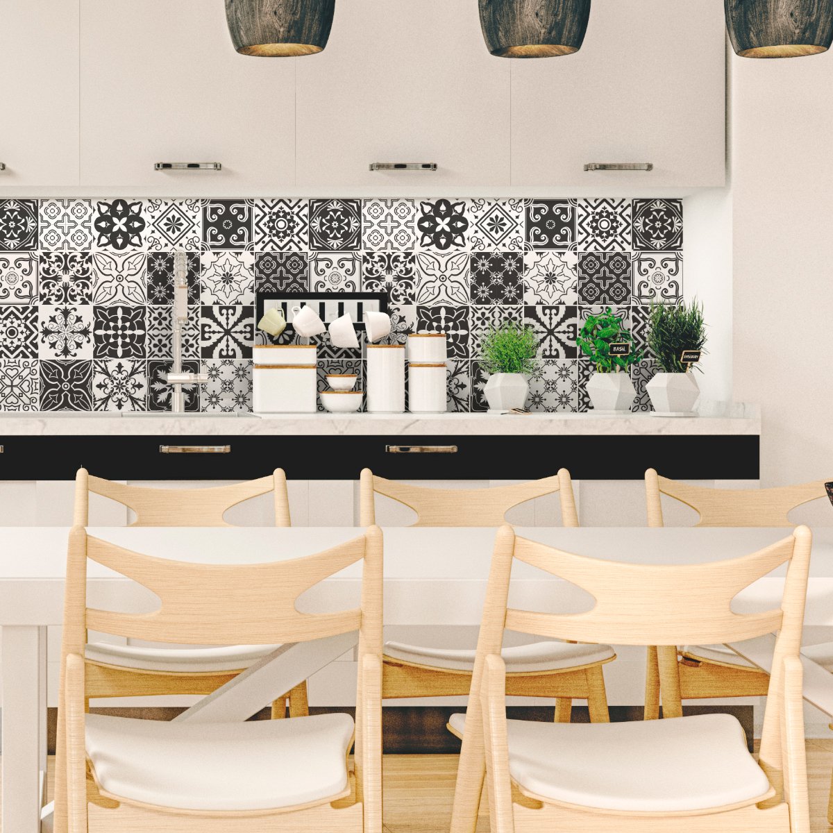 ambiance-live col-tiles-ros-a908_20 x 20 cm Stickers, Multicoloured, Set of 24