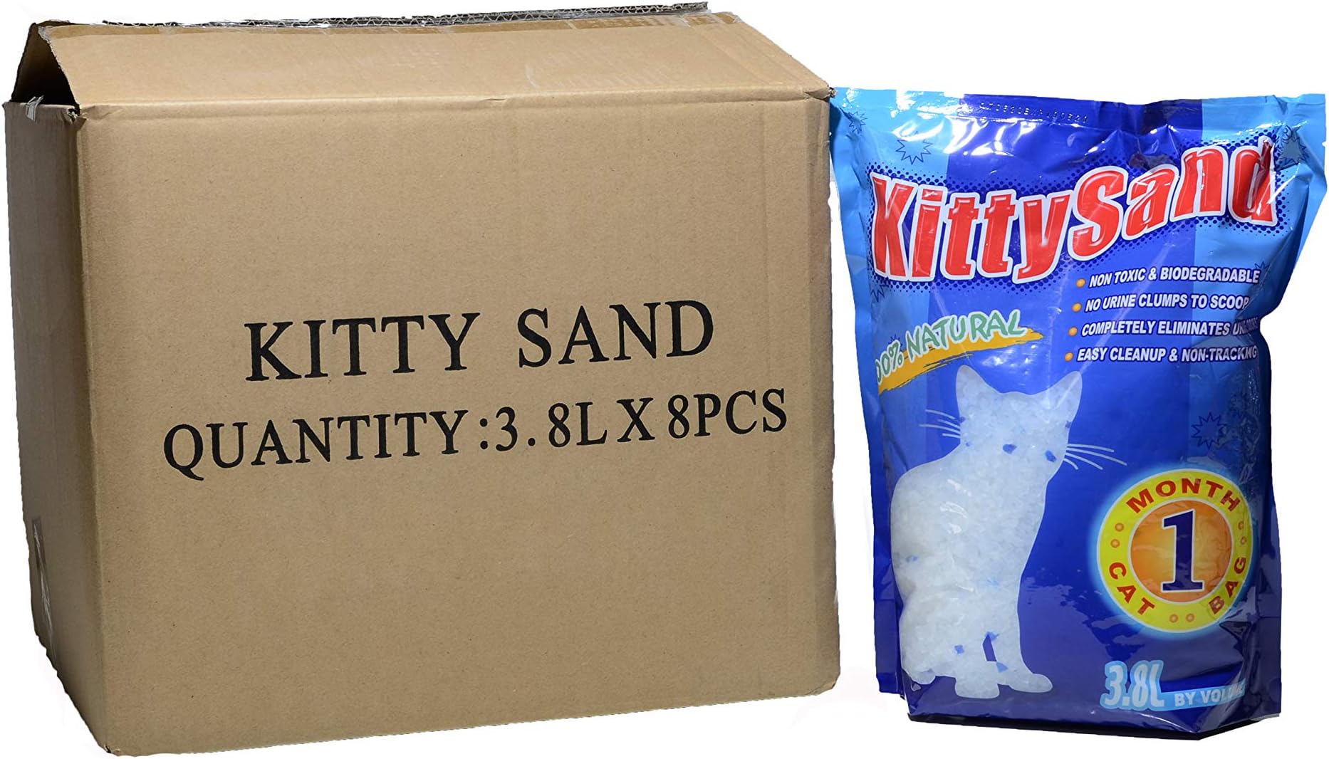 Cat Litter Crystal Kitty Sand Plain, 3.8 L Pack Of 8 price in UAE