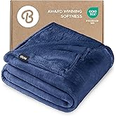 Bare Home Fleece Blanket - Twin/Twin Extra Long - Ultra-Soft Lightweight for Bed, Sofa, and Couch - Luxury Microplush - Cozy Warm Blanket (Twin/Twin XL, Dark Blue)