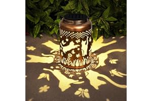 OUDDY MODE Birthday Gifts for Women Cat Solar Lanterns Outdoor Waterproof, Metal Solar Lantern, Cat Gardening Gifts for Women, mom, Outdoor Lantern for Patio, Yard, Garden Decor