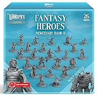 Classic Heroes - Mercenary Band II - 26 Paintable Characters for DND Miniatures Bulk I 28mm Dungeons Dragons D&D Miniatures I
