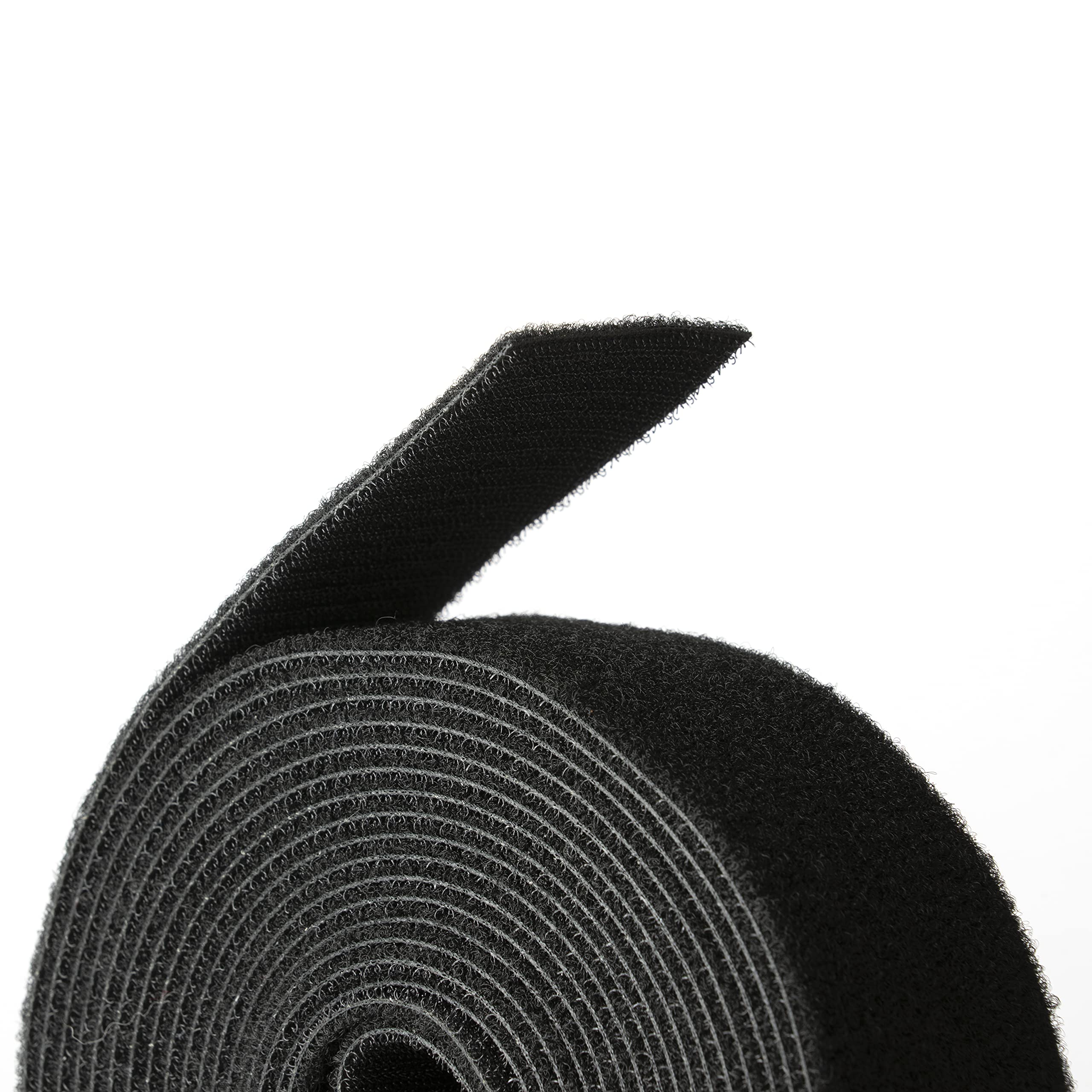 Reusable Hook & Loop Strong Grip Fastener Roll 1 1/2" x 16' (1 1/2" Wide, 16 Feet Long) - Black