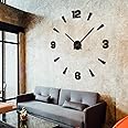 Niceguy Solutions DIY Wall Clock - Frameless 3D-Style Analog Timekeeper for Home, Living Room, Bedroom, Office - Battery-Powered Modern House Decoration - Silent Clock Decor with Number Sticker Decals